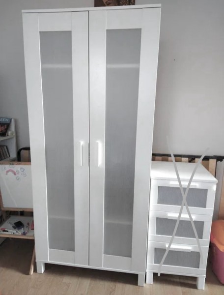 Białe Meble - Szafa + 2 małe komody