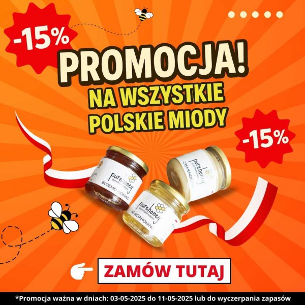 -15% PROMOCJI NA NAJLEPSZE POLSKIE MIODY W HOLANDII