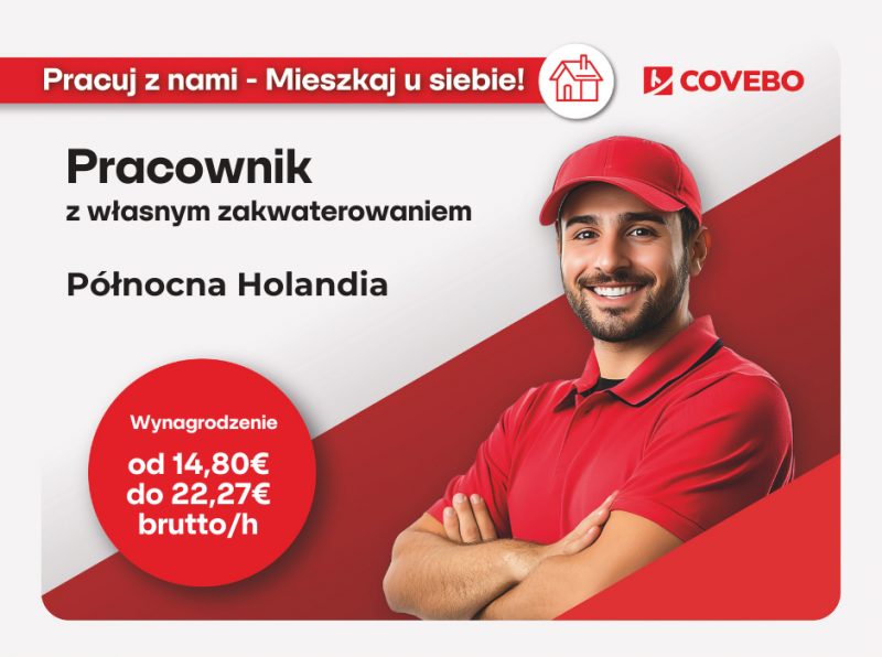 Masz własne zakwaterowanie w północnej Holandii? My znajdziemy Ci pracę!