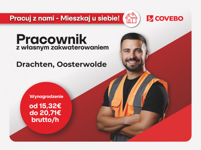 Masz własne zakwaterowanie w okolicach Drachten? My znajdziemy Ci pracę!