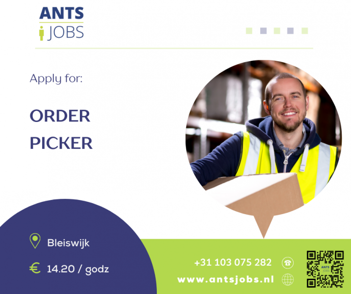!! ORDER PICKER W BLEISWIJK !! Magazyn z kwiatami !!