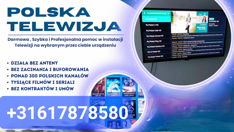 TELEWIZJA  BEZ ANTENY ZBEDNYCH KABLI ,BEZ UMOWY,600 KANAŁOW,  7 DNI W TYGODNIU