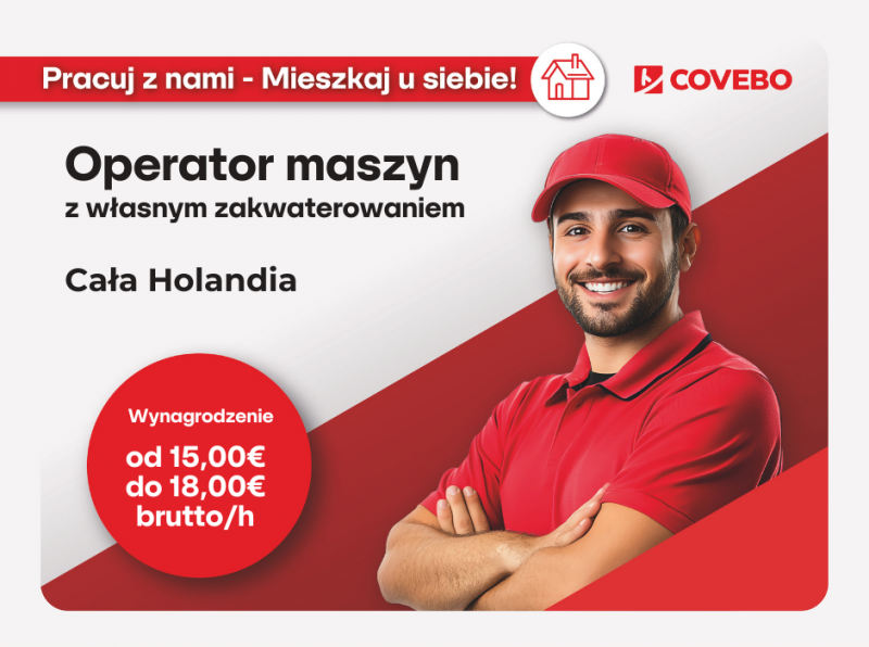 Poszukujemy operatorów maszyn z własnym zakwaterowaniem!