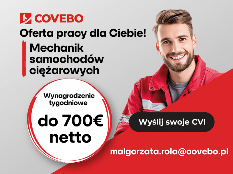 MECHANIK SAMOCHODÓW CIĘŻAROWYCH - do 700 euro netto tygodniowo
