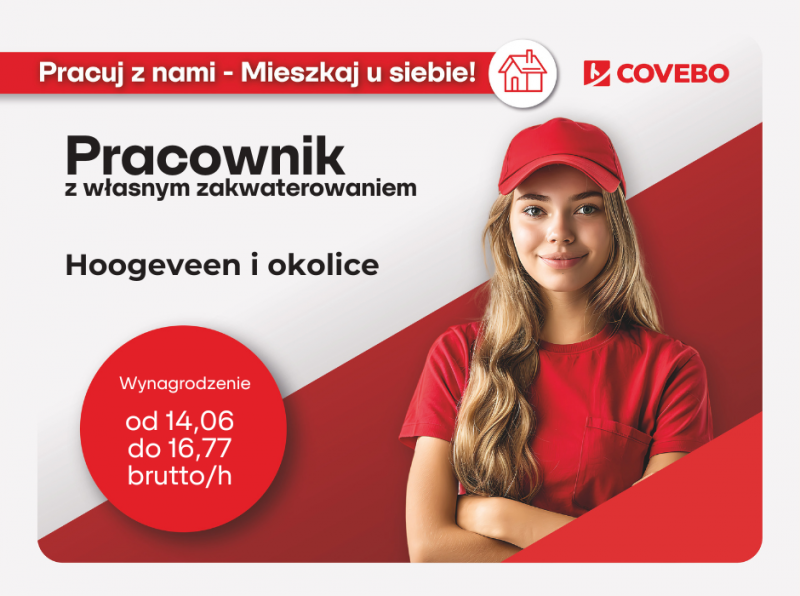Masz własne zakwaterowanie w okolicach Hoogeveen? My znajdziemy Ci pracę!