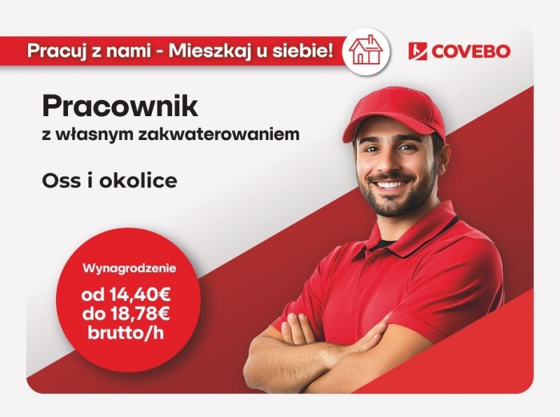 Masz własne zakwaterowanie w okolicach Oss? My znajdziemy Ci pracę!