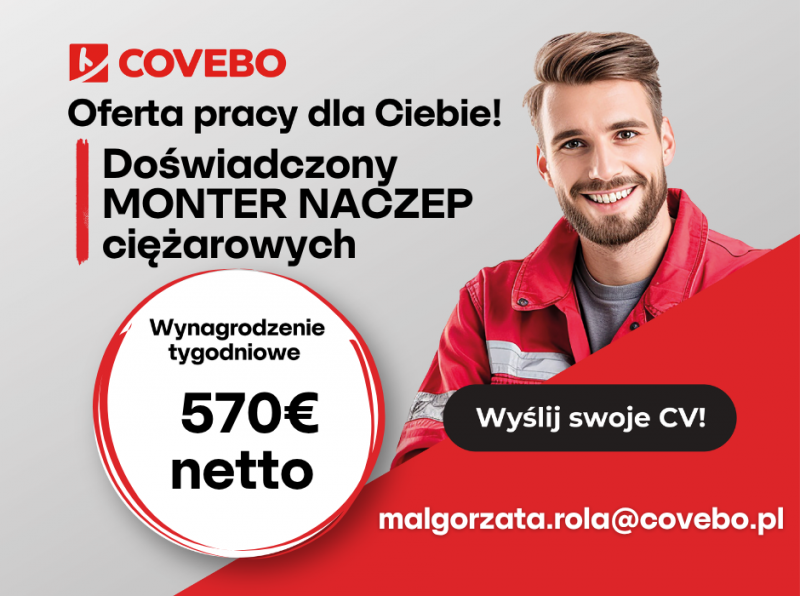 DOŚWIADCZONY MONTER NACZEP CIĘŻAROWYCH - do 570 euro netto tygodniowo