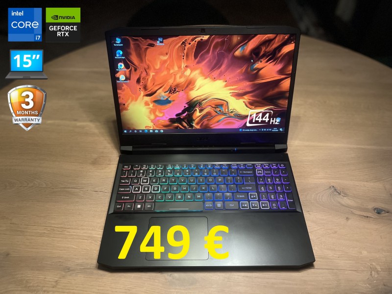 Gamingowy ACER NITRO 5, i7, 16GB RAM, RTX 3060 6GB, SSD, 15 cali FHD 144Hz, możliwy dowóz