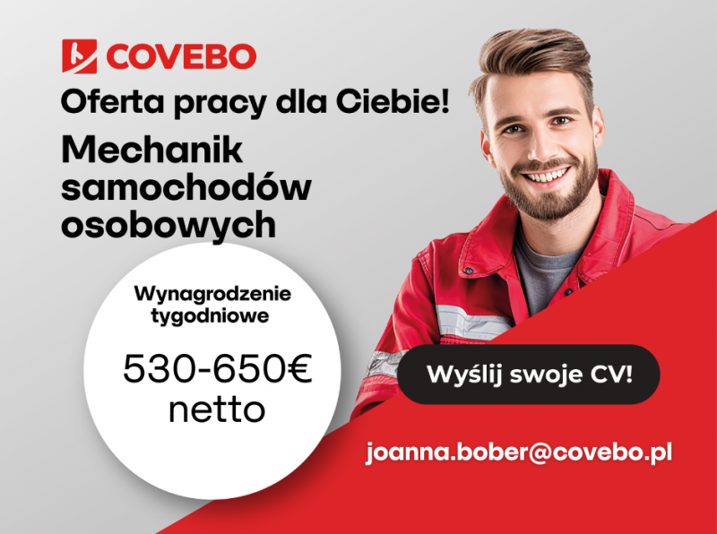 MECHANIK SAMOCHODÓW OSOBOWYCH - do 650 euro netto tygodniowo