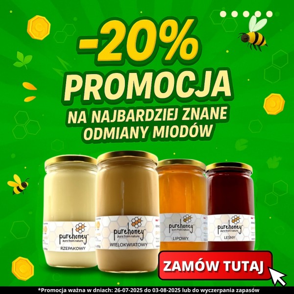 MEGAAA PROMOCJA -20% NA NAJLEPSZE MIODY DO POTRAW!