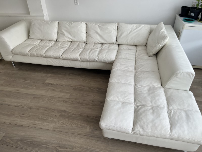 Sofa rogowa kolor kość słoniowa