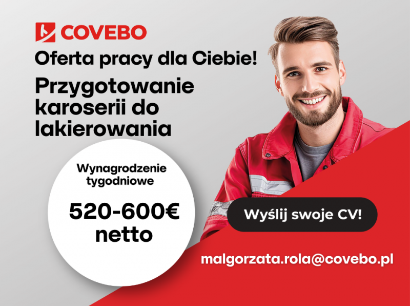 PRZYGOTOWANIE KAROSERII DO LAKIEROWANIA - do 650 netto tygodniowo