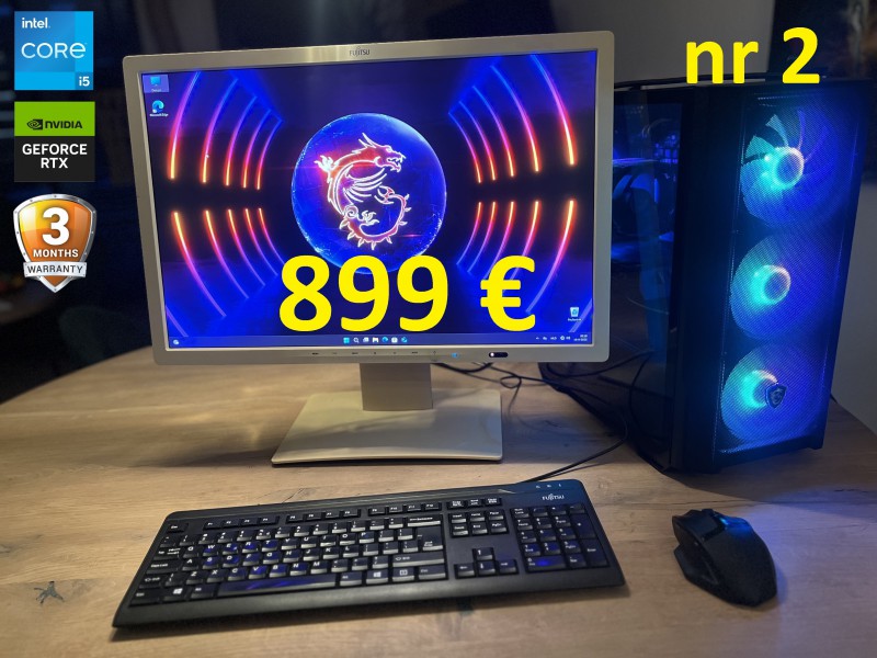 Gamingowy PC MSI, i5 12gen, 32GB RAM, RTX 4060 8GB, SSD, 24 cale FHD, możliwy dowóz