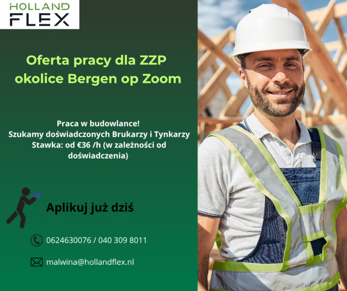 Oferta pracy dla ZZP okolice Bergen op Zoom