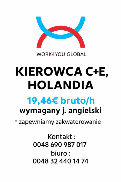 Kierowca C+E - Simon Loos/ Albert Heijn * €19.46  brutto/ h