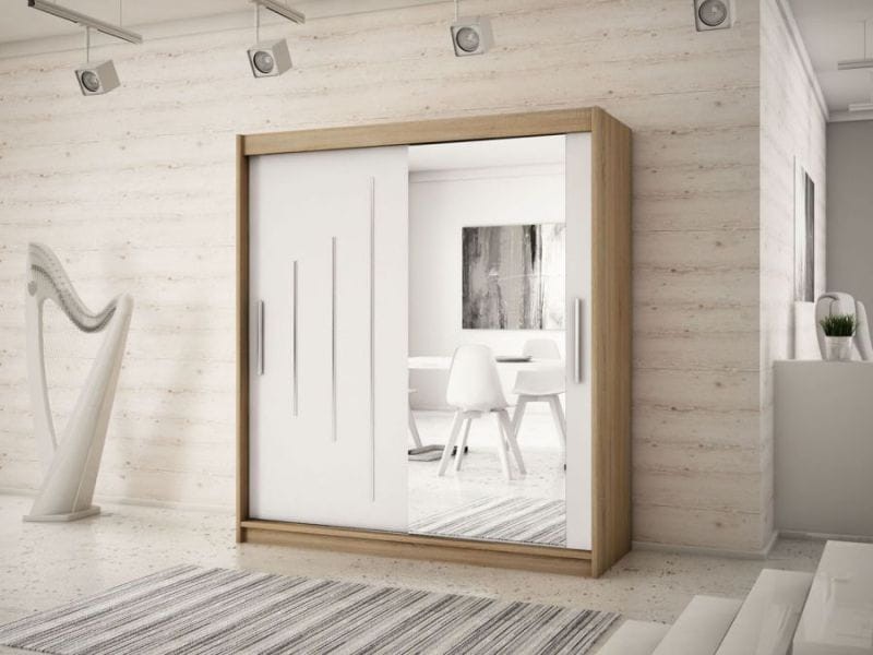 Szafa PURMER 2 200 - SZUFLADY PÓŁKI DRĄŻKI - KENIXNL - DOSTAWA GRATIS