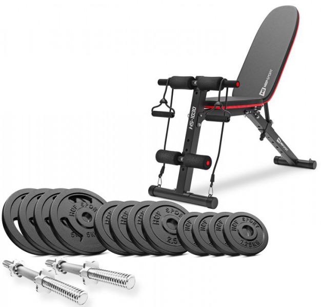 Zestaw kulturystyczny  40kg z ławką HS-1030