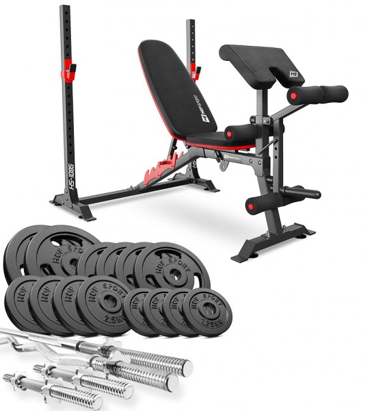 Zestaw kulturystyczny Strong 80 kilo z ławką HS 1095