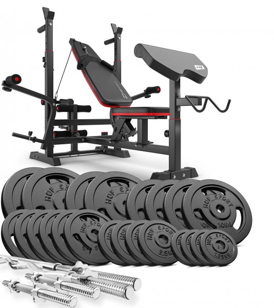 Zestaw kulturystyczny  175kg z ławką HS-1075