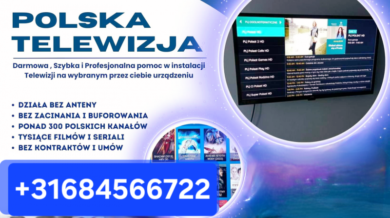 TELEWIZJA BEZ ANTENY ZBEDNYCH KABLI ,BEZ UMOWY,600 KANAŁOW, 7 DNI W TYGODNIU