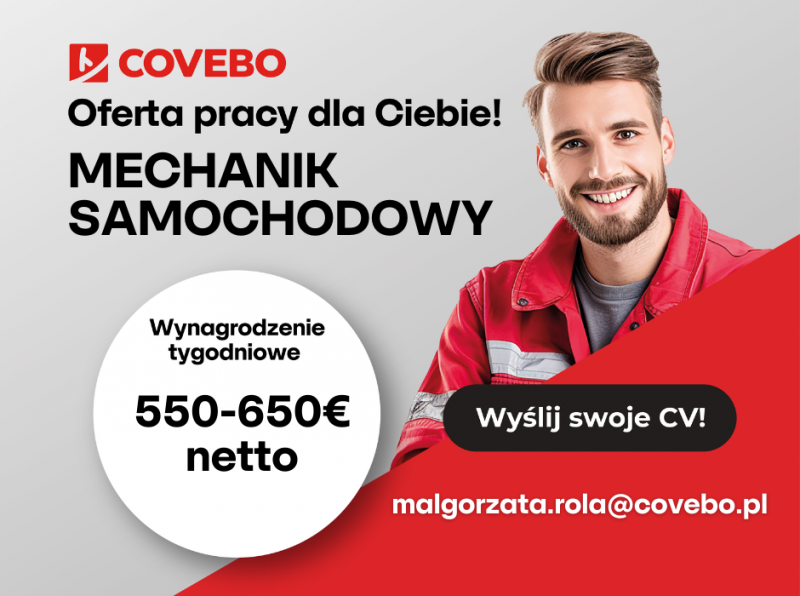 MECHANIK SAMOCHODÓW OSOBOWYCH - do 650 euro netto tygodniowo