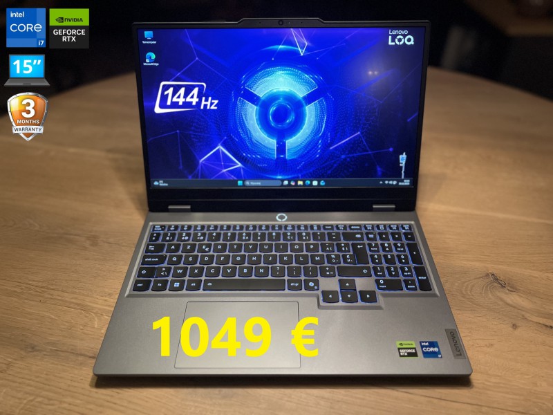 Gamingowy LENOVO LOQ, i7 13gen, 24GB RAM, RTX 5060 8GB, SSD, 15 cali FHD 144 Hz, możliwy dowóz