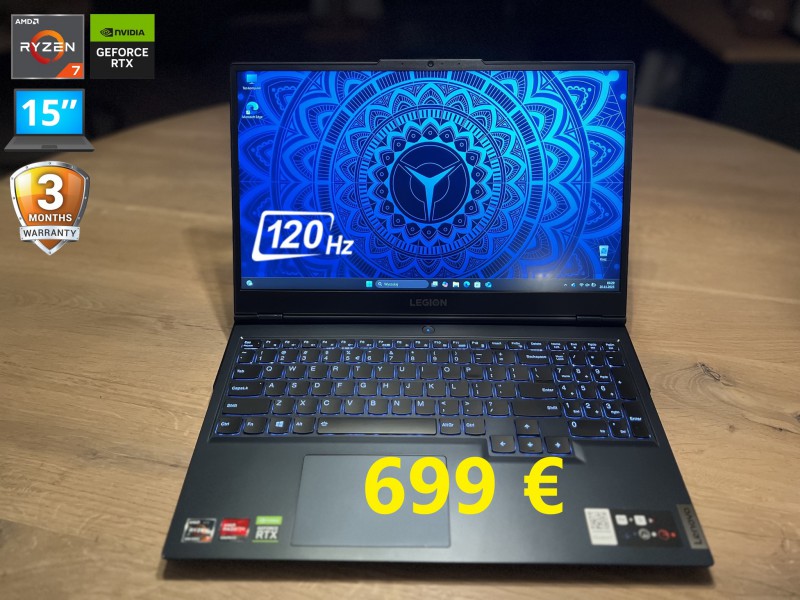 Gamingowy LENOVO LEGION 5, Ryzen 7, 16GB RAM, RTX 3060 6GB, SSD, 15 cali FHD 144 Hz, możliwy dowóz