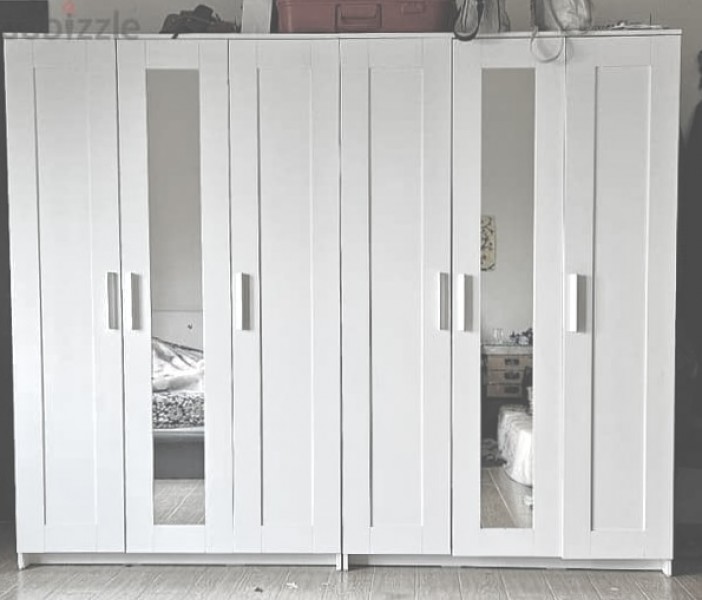 Białe szafy z lustrem - 2x