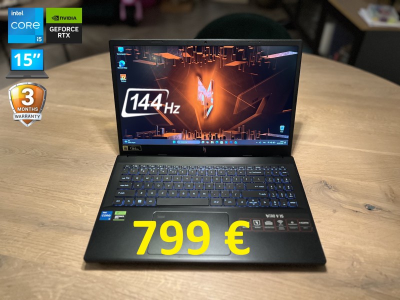 Gamingowy ACER NITRO V15, i5 13gen, 16GB RAM, RTX 4050 6GB, SSD, 15 cali FHD 144 Hz, możliwy dowóz