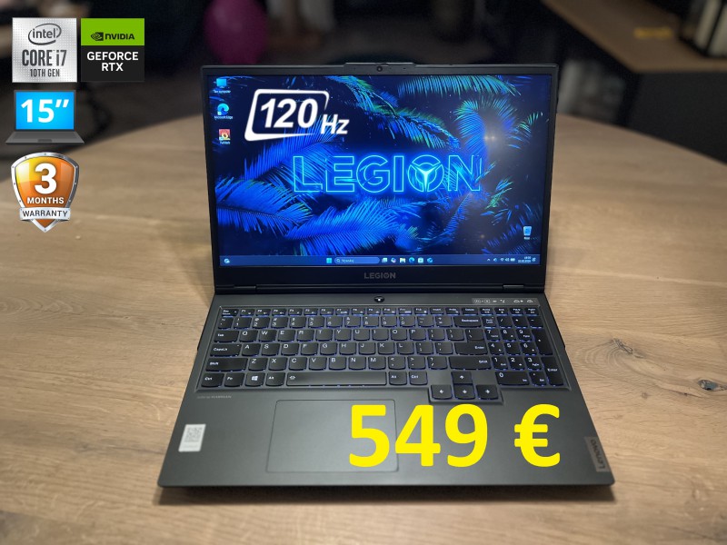 Gamingowy LENOVO LEGION, i7 10gen, 8GB RAM, RTX 2060 6GB, SSD, 15 cali FHD 120Hz, możliwy dowóz