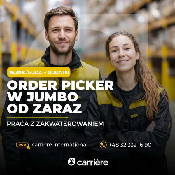 PRACA MAGAZYN - BLEISWIJK lub DEN BOSCH - stawka od €16,20 brutto/h + dodatki