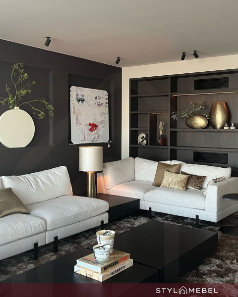 Nowoczesna elegancja w salonie i przestrzeni relaksu