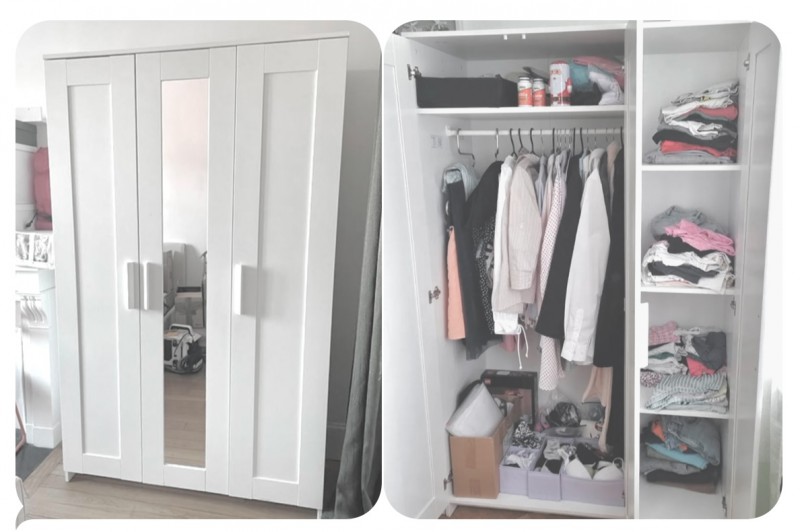 Białe mebelki - Szafa + Łóżko z materacem