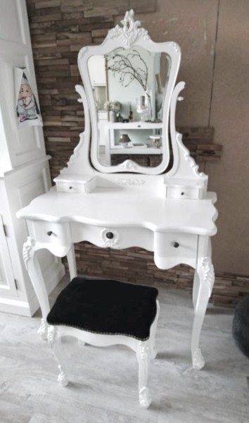 Ładna - Barokowa - Toaletka z lustrem i krzesełkiem