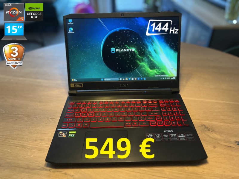 Gamingowy ACER NITRO 5, Ryzen 5, 16GB RAM, RTX 3050 4GB, SSD, 15 cali FHD 144Hz, możliwy dowóz