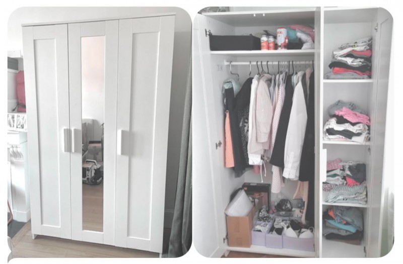 Białe mebelki - Szafa + Łóżko z materacem