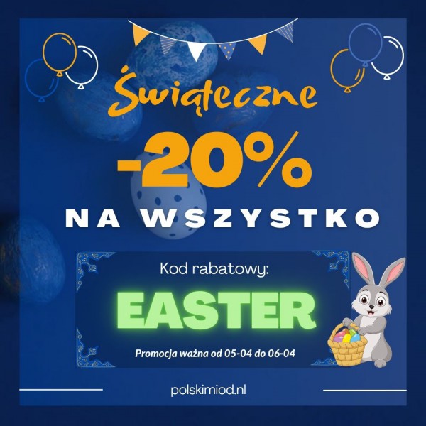 ŚWIĄTECZNA PROMOCJA -20% NA WSZYSTKIE MIODY IDEALNE DO WYPIEKÓW