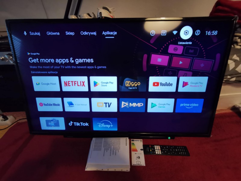 Toshiba 43 cali 109cm Smart Tv Android Tv ULTRA HD 4K Bluetooth Wi-Fi LCD/LED