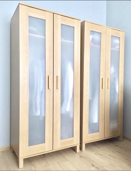 2x - Praktyczne szafy + Lustro 155cm.