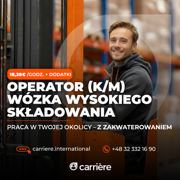 Praca w Nedcargo - TIEL - stawka €18,28 BRUTTO/H + dodatki - Operator wózka WYSOKIEGO SKŁADOWANIA