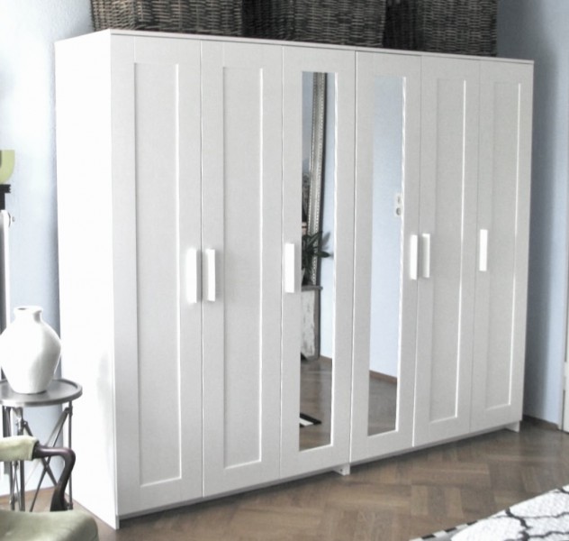BIAŁA GARDEROBA / 2x - Szafa z lustrami