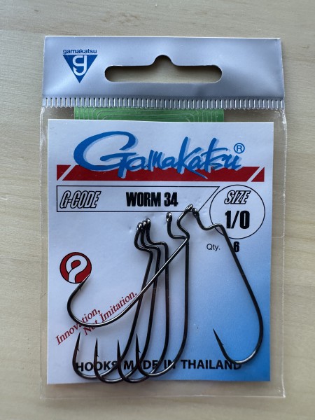 Nowe haczyki wędkarskie Gamakatsu Worm 34 1/0         (53)