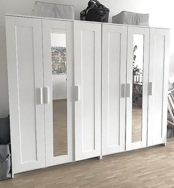 Białe szafy z lustrami - 2x - Możliwy dowóz