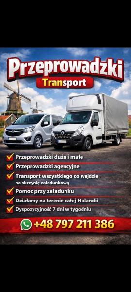 Przeprowadzki duze i male po Holandii, Belgii, Niemczech