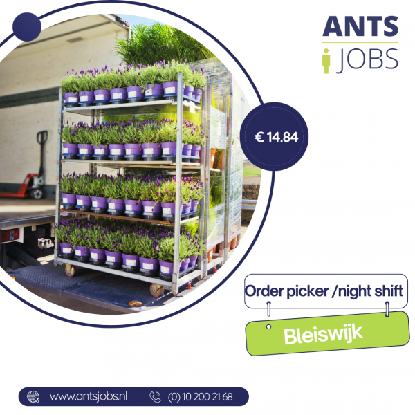 !! ORDER PICKER /MAGAZYN Z KWIATAMI !! WŁASNY TRANSPORT !! NOCNA ZMIANA !!