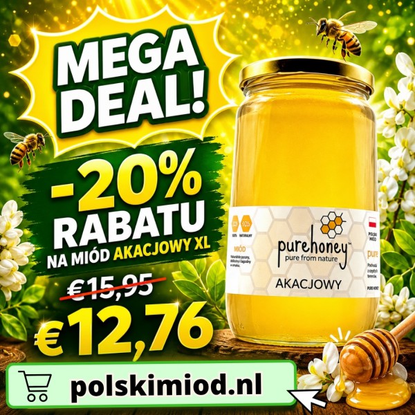 POLSKI MIÓD AKACJOWY W PROMOCJI -20%! IDEALNY DO POTRAW I WYPIEKÓW!