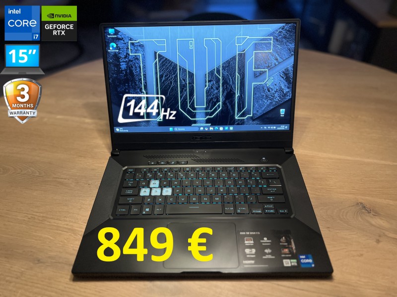 Gamingowy ASUS TUF F15, i7 11gen, 16GB RAM, RTX 3070 8GB, SSD, 15 cali FHD 144Hz, możliwy dowóz