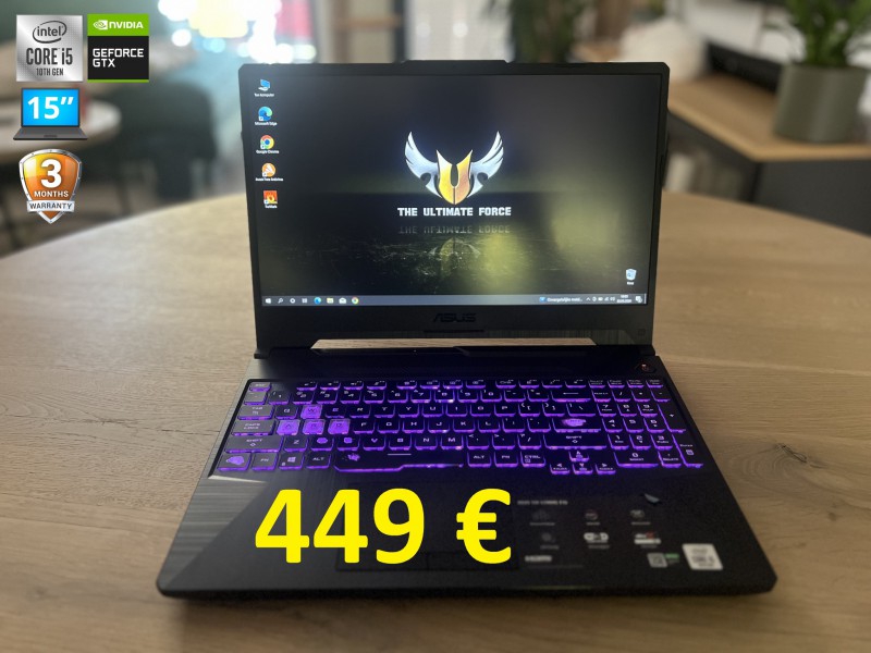 Gamingowy ASUS TUF F15, i5 10gen, 8GB RAM, GTX 1650Ti 4GB, SSD, 15 cali FHD, możliwy dowóz