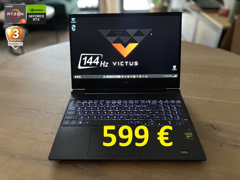 Gamingowy HP VICTUS 15, Ryzen 5, 16GB RAM, RTX 2050 4GB, SSD, 15 cali FHD 144 Hz, możliwy dowóz
