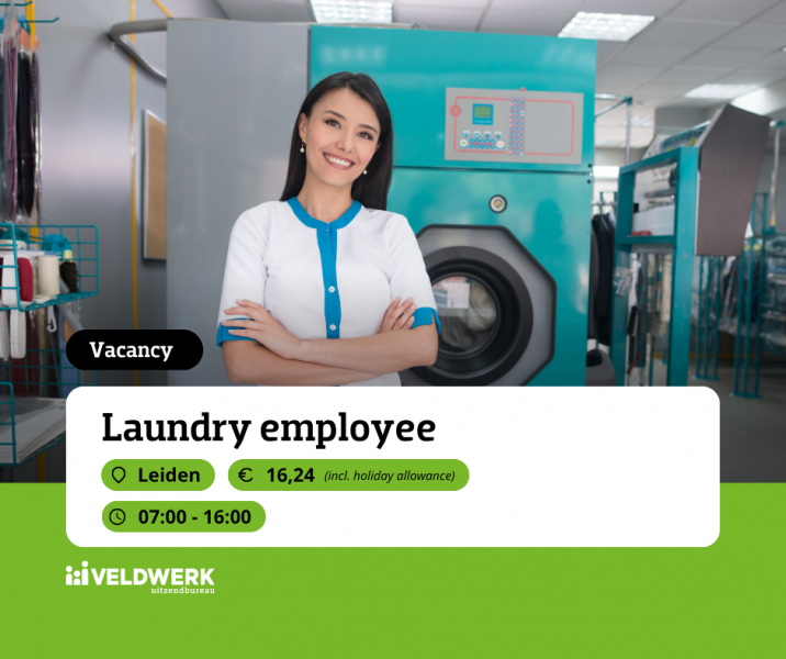 Pracownik pralni / Zagwarantowany transport z Hagi / Stawka €15,00-€15,50/godz